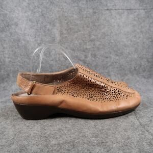 Easy Spirit Shoes Women 11 Sandal Dawn Slingback Casual Leather Perforated Brown